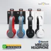 P47 Bluetooth headphones available in Red, Blue, Black, and White colors